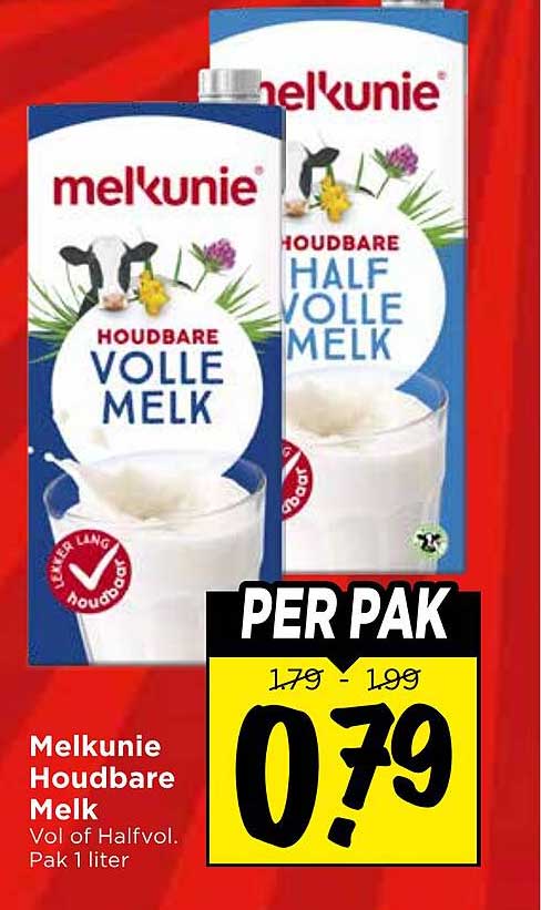 Melkunie Houdbare Melk Vol of Halfvol. Pak 1 liter