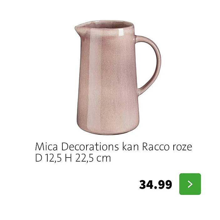 Mica Decorations kan Racco roze D 12,5 H 22,5 cm