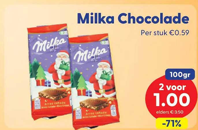 Milka Chocolade 100gr 2 voor 1.00