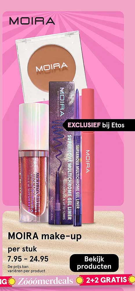 MOIRA make-up per stuk 2+2 GRATIS
