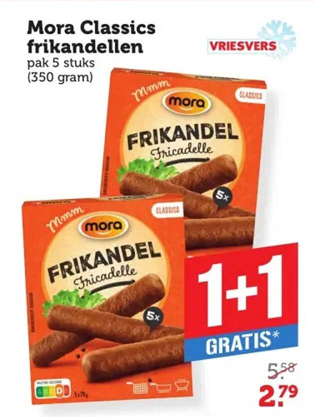 Mora Classics frikandellen pak 5 stuks (350 gram) 1+1 gratis