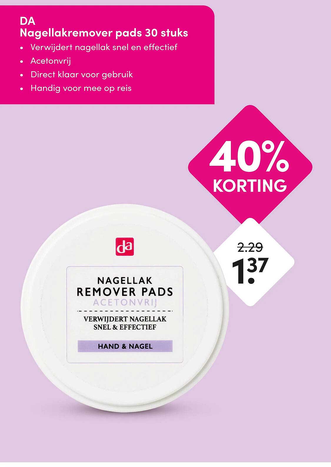 Nagellak remover pads 30 stuks