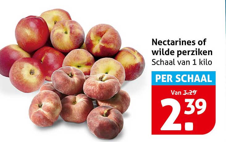 Nectarines of wilde perziken Schaal van 1 kilo PER SCHAAL