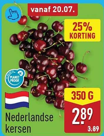 Nederlandse kersen 25% korting
