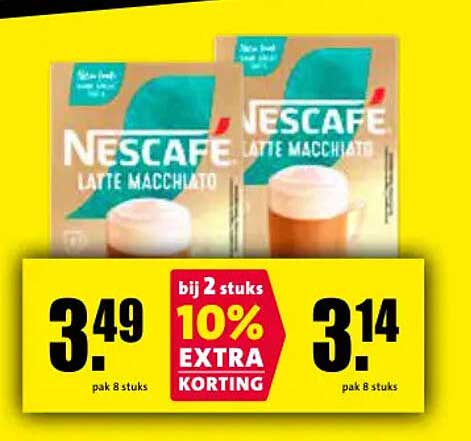 NESCAFÉ Latte Macchiato bij 2 stuks 10% extra korting