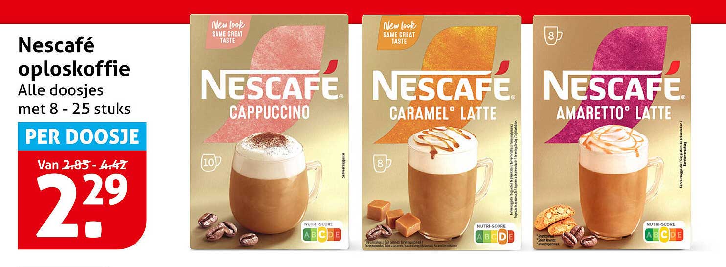 Nescafé oploskoffie Alle doosjes met 8 - 25 stuks PER DOOSJE