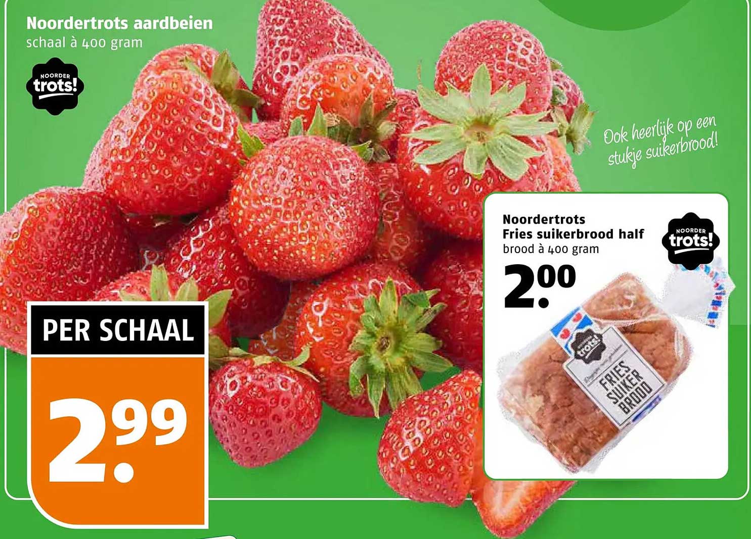 Noordertrots aardbeien schaal à 400 gram