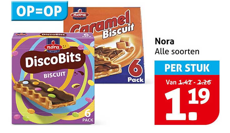 Nora Alle soorten PER STUK OP=OP