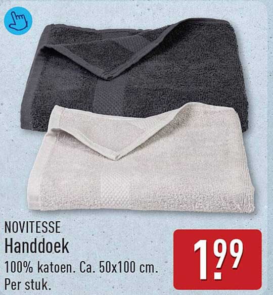 NOVITESSE Handdoek 100% katoen. Ca. 50x100 cm. Per stuk.