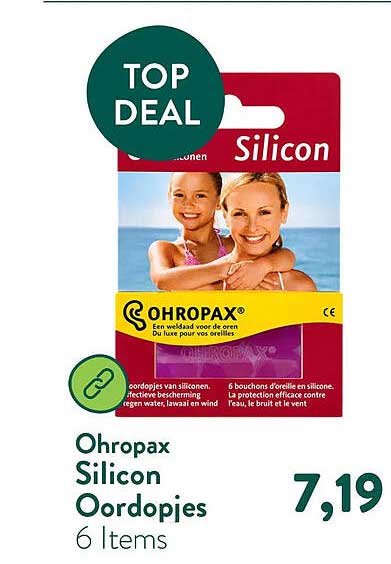 Ohropax Silicon Oordopjes 6 Items