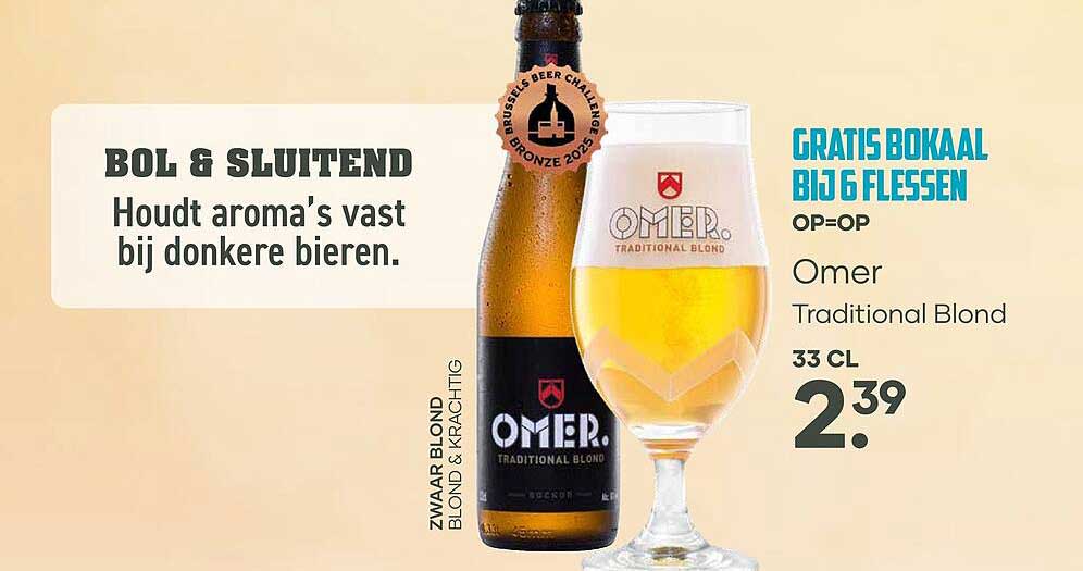 Omer Traditional Blond GRATIS BOKAAL BIJ 6 FLESSEN