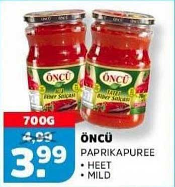 ÖNCÜ PAPRIKAPUREE HEET MILD
