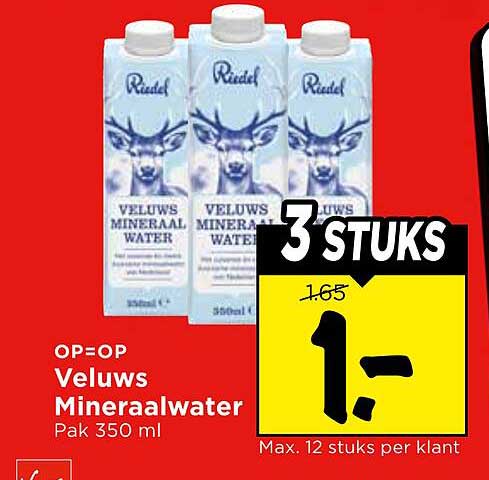 Op = Op Veluws Mineraalwater Pak 350 ml 3 STUKS