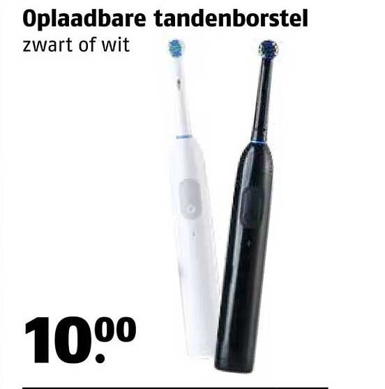 Oplaadbare tandenborstel zwart of wit