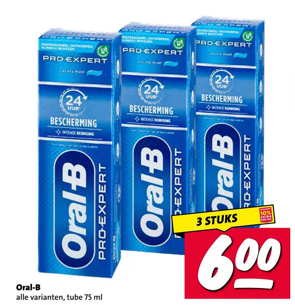 Oral-B alle varianten, tube 75 ml 3 STUKS