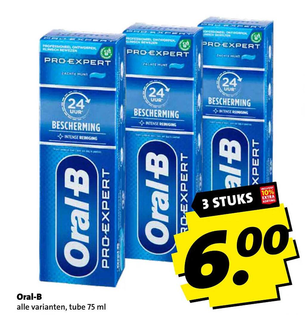 Oral-B alle varianten, tube 75 ml 3 stuks