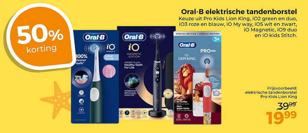 Oral-B elektrische tandenborstel 50% korting