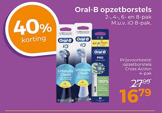 Oral-B opzetborstels 40% korting