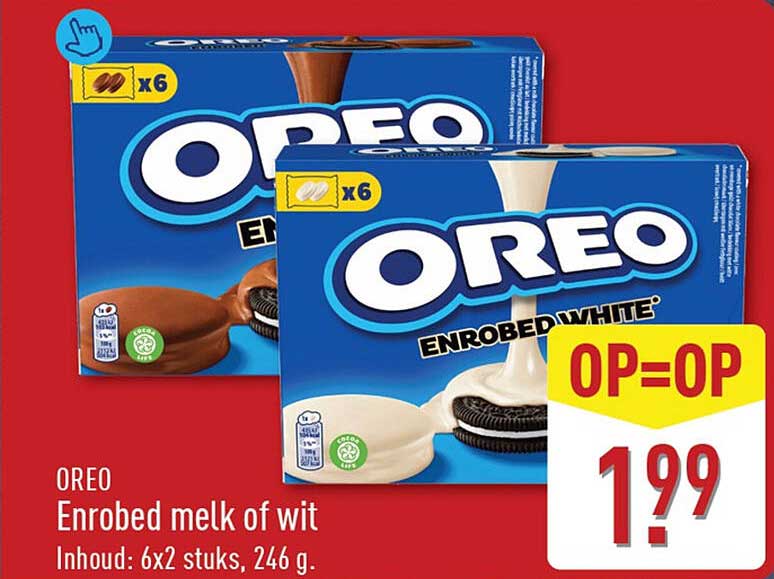 OREO Enrobed melk of wit OP=OP