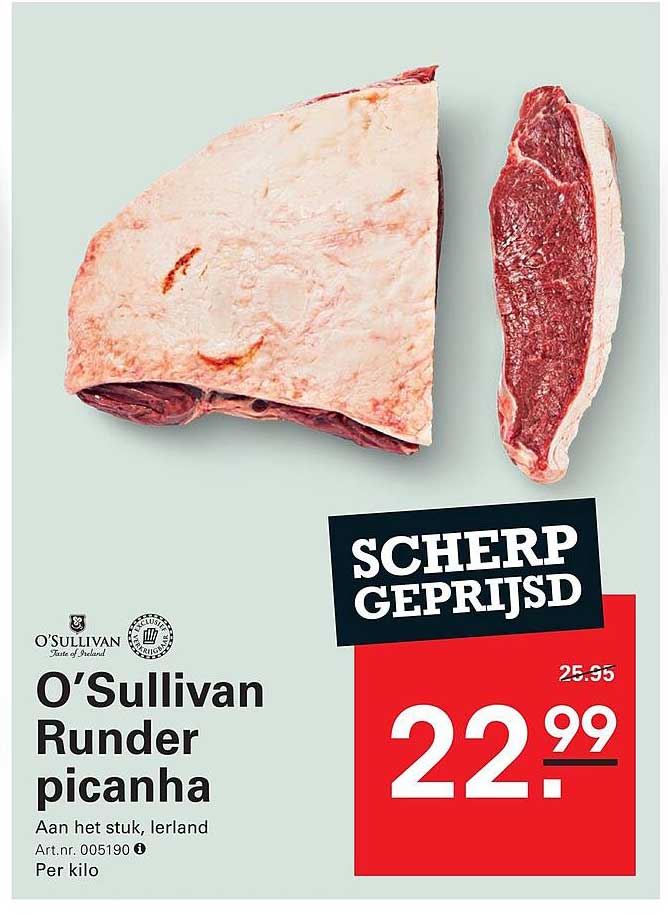 O'Sullivan Runder picanha Scherp geprijsd