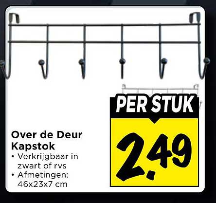 Over de Deur Kapstok PER STUK