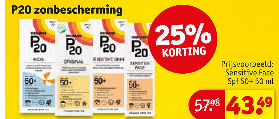 P20 zonbescherming 25% KORTING