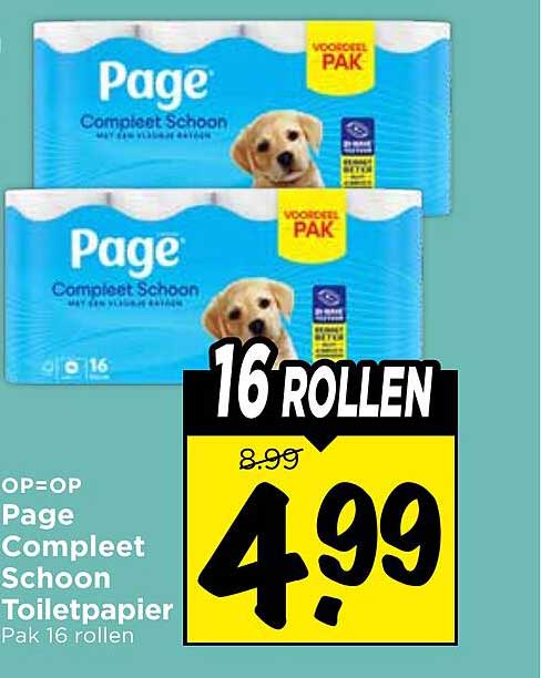 Page Compleet Schoon Toiletpapier Pak 16 rollen 16 ROLLEN