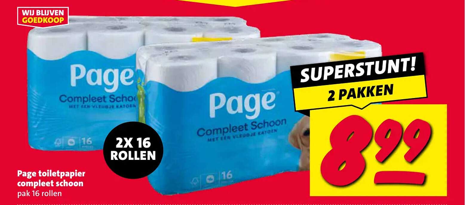 Page toiletpapier compleet schoon pak 16 rollen 2X 16 ROLLEN