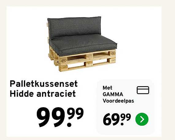 Palletkussenset Hidde antraciet