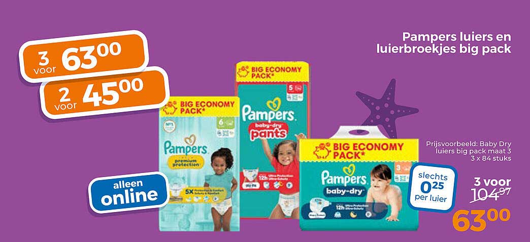 Pampers luiers en luierbroekjes big pack