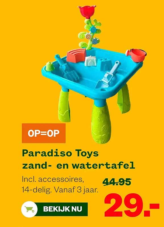Paradiso Toys zand- en watertafel OP=OP