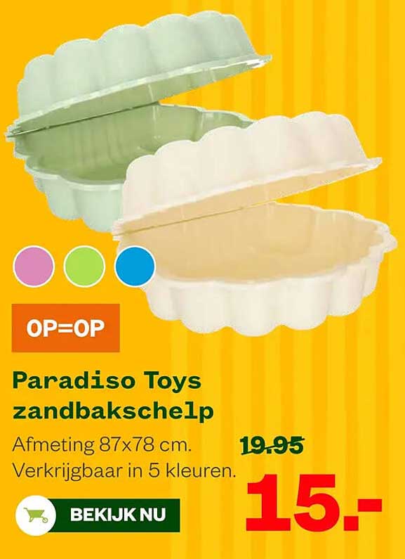 Paradiso Toys zandbakschelp OP=OP