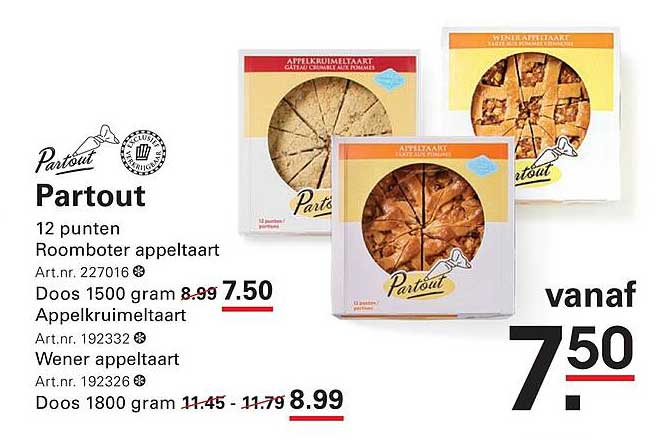 Partout 12 punten Roomboter appeltaart