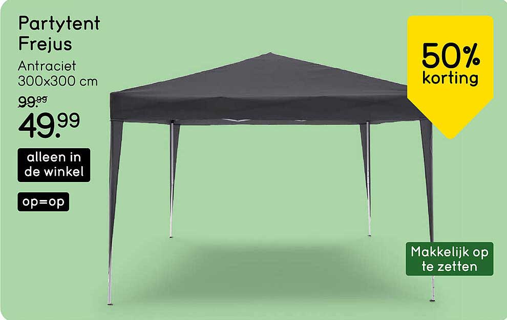 Partytent Frejus Antraciet 300x300 cm