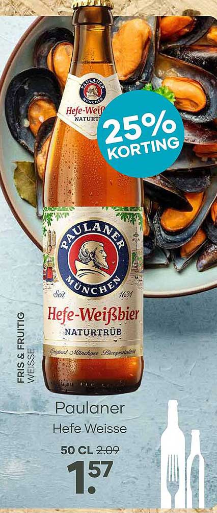 Paulaner Hefe Weisse 25% korting