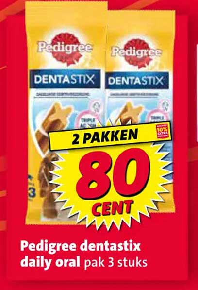 Pedigree dentastix daily oral pak 3 stuks 2 pakken 80 cent