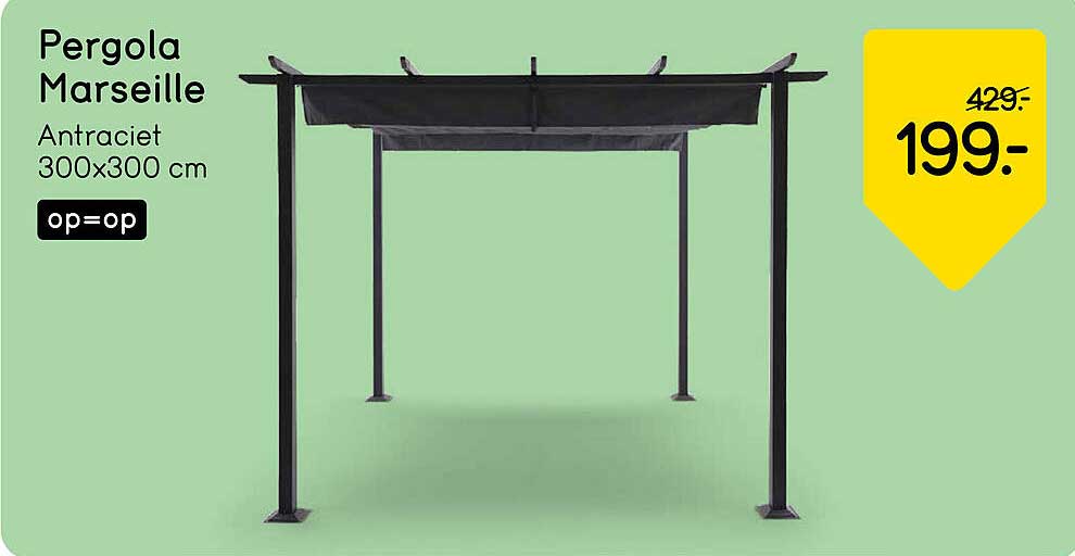 Pergola Marseille Antraciet 300x300 cm op=op