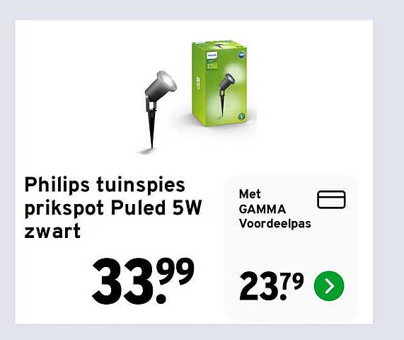 Philips tuinspies prikspot Puled 5W zwart