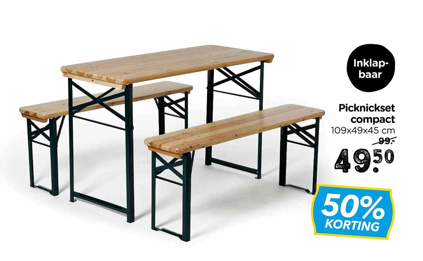 Picknickset compact Inklapbaar 50% Korting