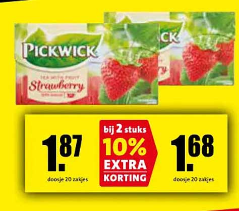 Pickwick Strawberry bij 2 stuks 10% EXTRA KORTING