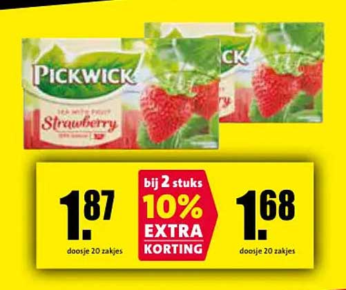 Pickwick Strawberry bij 2 stuks 10% EXTRA KORTING