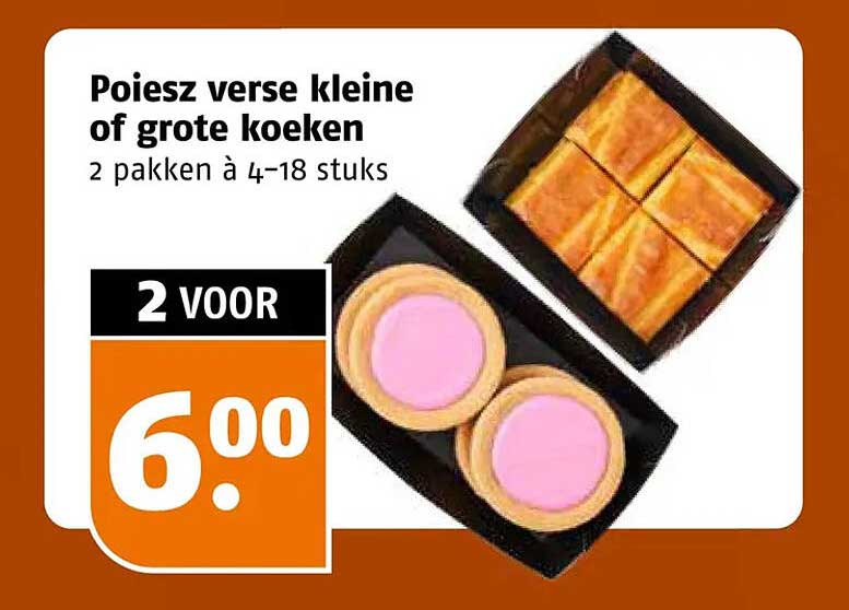 Poiesz verse kleine of grote koeken 2 pakken à 4-18 stuks