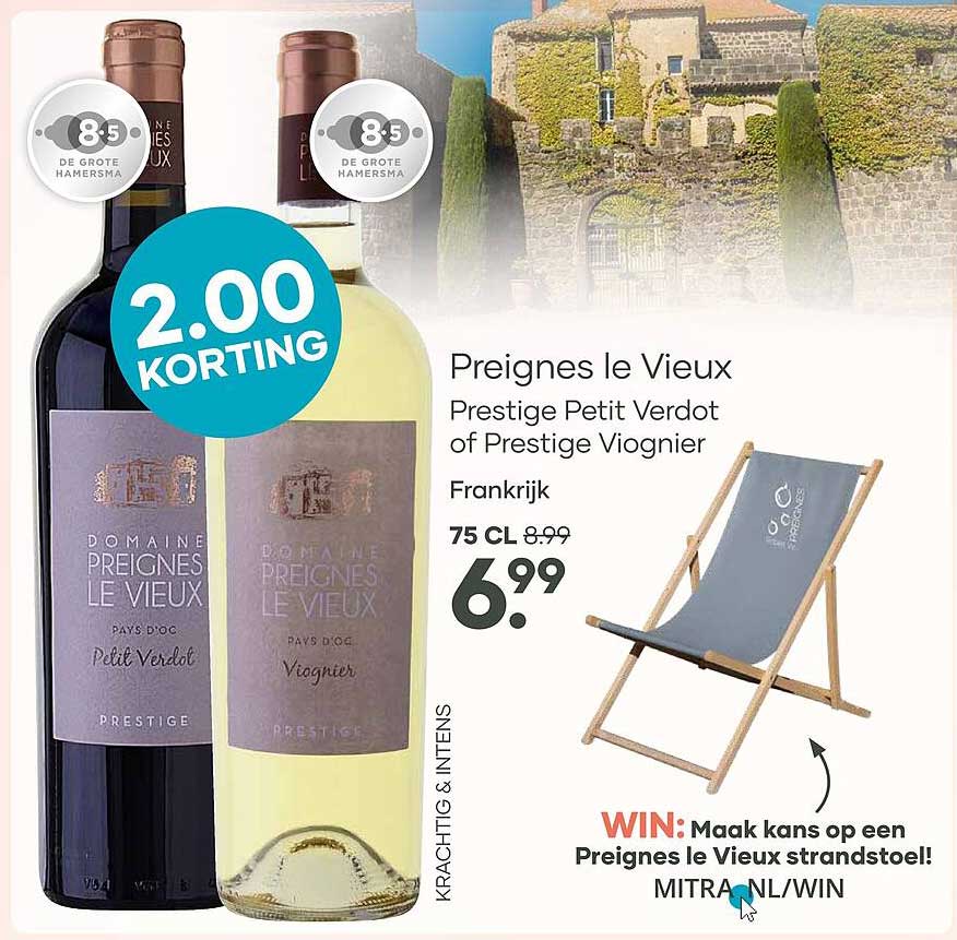 Preignes le Vieux Prestige Petit Verdot of Prestige Viognier 2.00 KORTING