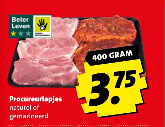 Procureurlapjes naturel of gemarineerd 400 gram