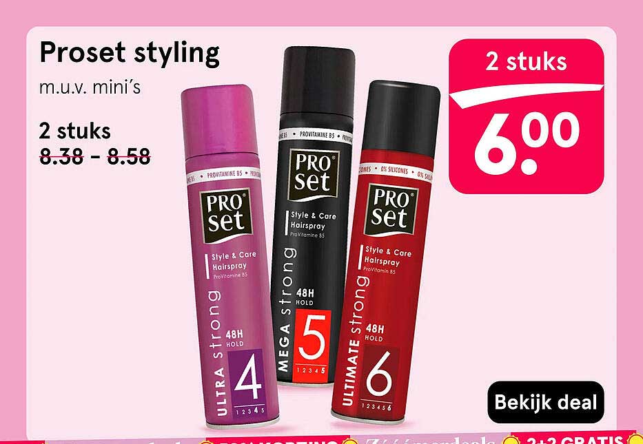Proset styling m.u.v. mini’s 2 stuks