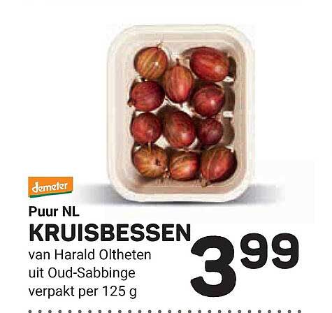 Puur NL KRUIZBESSEN van Harald Oltheten uit Oud-Sabbinge verpakt per 125 g