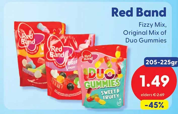 Red Band Fizzy Mix, Original Mix of Duo Gummies