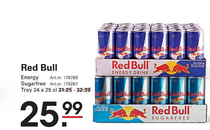 Red Bull Energy Sugarfree Tray 24 x 25 cl