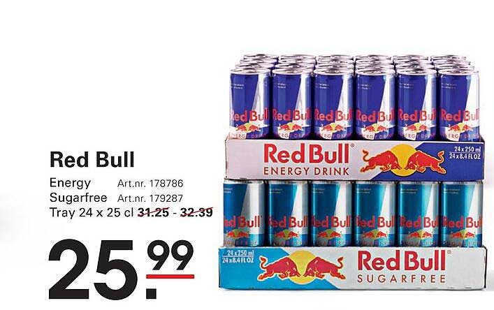 Red Bull Energy Sugarfree Tray 24 x 25 cl