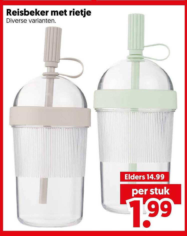Reisbeker met rietje Diverse varianten.